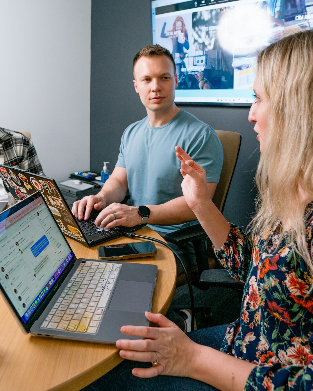 team reviewing security footage